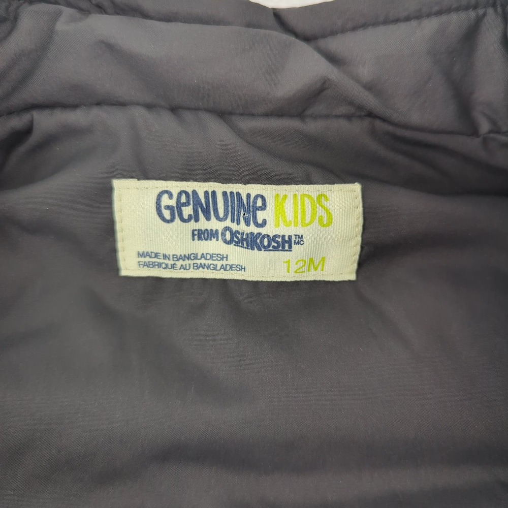 NWT Genuine Kids from Oshkosh Charcoal/Black Toddler Sweater Vest 12M - Picture 3 of 5